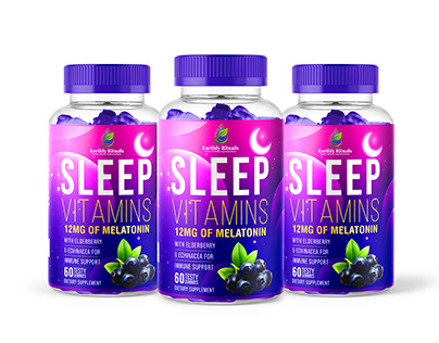 sleep vitamin gummy label design