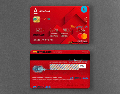 Russia Alfa bank mastercard template