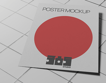 Adjustable Poster Mockup - on the tiles