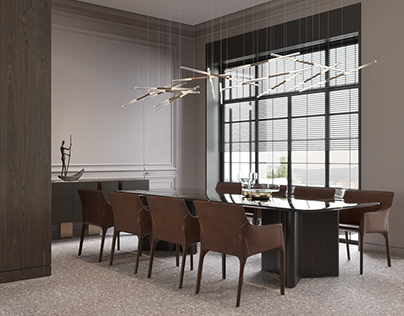 Elegant luxury interior_dining, kitchen