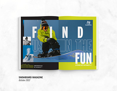 Mammoth Mountain 2-page spread in Snowboarder Magazine