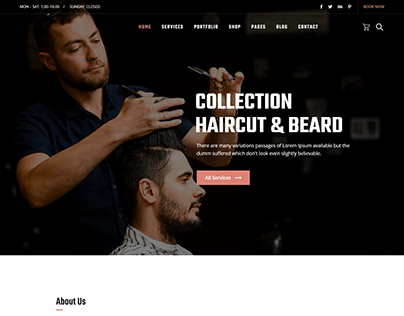 Hair Cutting & Beard Website Design