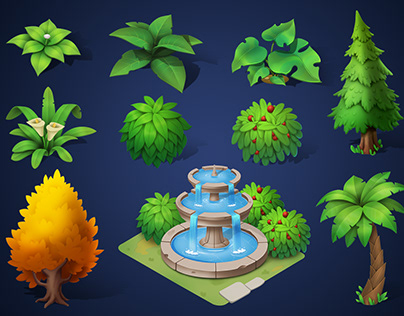 Game Environment Plants and Trees
