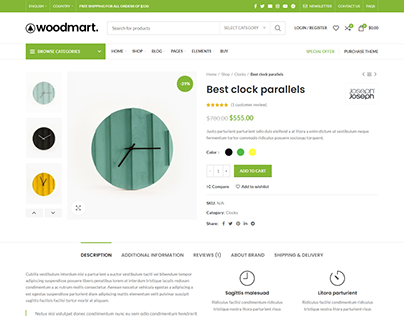 rtl product Page, WordPress E-commerce Website