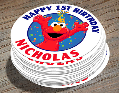 Custom Elmo Birthday Party Stickers