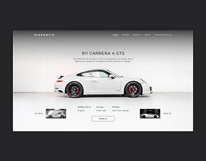 Ridexotic Car Rental | Web UI Landing Page Design
