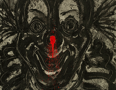 Black clown · mixed on canvas · 130 x 97 cm