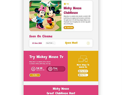 Micky Mouse Webpage Design