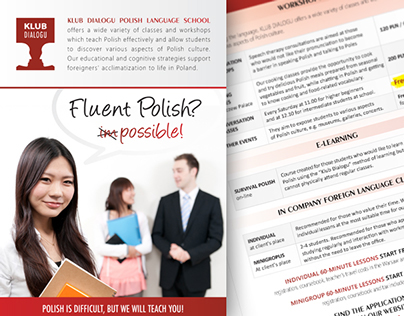 Polish language school for foreigners - brochures