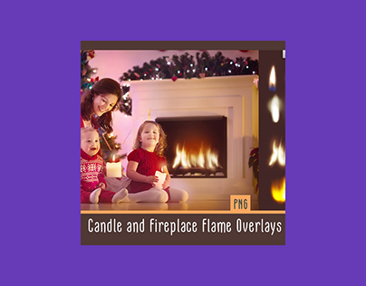 13 Flame Overlays: Candle and Fireplace Flame PNG