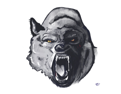 Wolf/gorilla logo concept