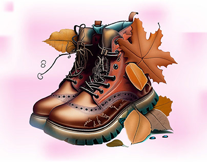 Autumn Shoes Watercolor Clipart