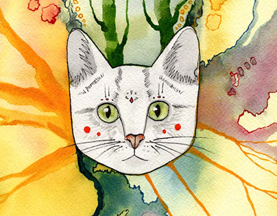 Psychedelic Cats Illustrations