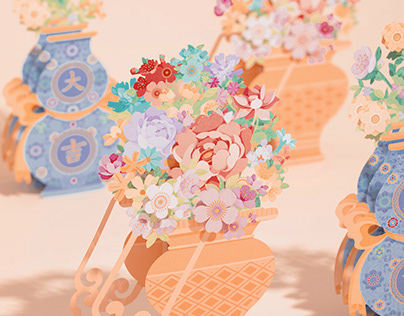 Greeting Cards：Flowers Basket