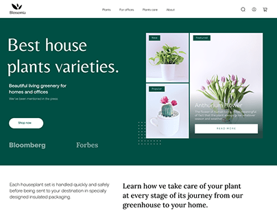 Blossomia website landing page