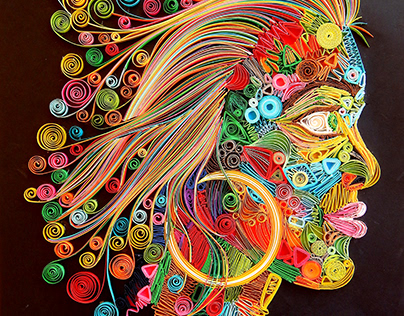 Woman with the ring earring | Quilling paper art