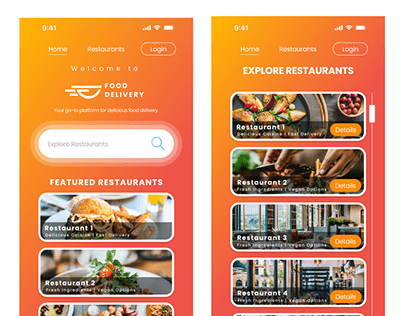 food delivery app design
