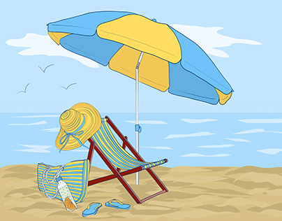 Vacation illustration by the sea. #Adobestock