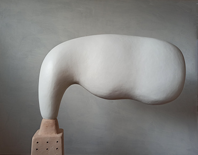 "Cold cloud"(ceramic, stainless steel)100*100*35cm