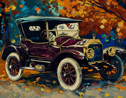Old Car in Vintage Style