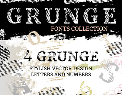 Grunge fonts vector collection.