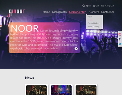 Noor Music Band UI Design
