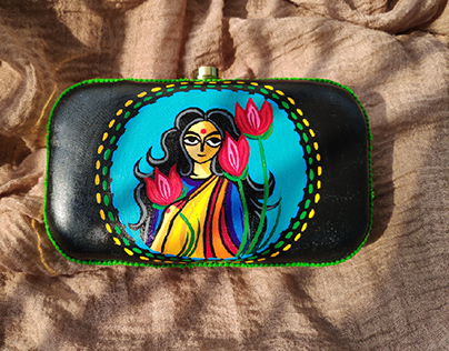 hand painted clutch.