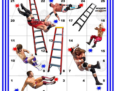 WWE ladder & wrestler board game