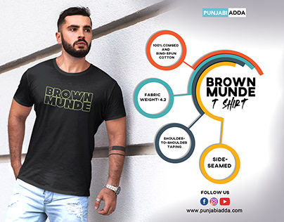Stylish Brown Munde T Shirt