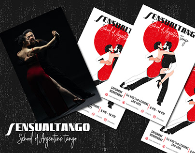 POSTER IN RETRO STYLE FOR THE SCHOOL ARGENTINE TANGO