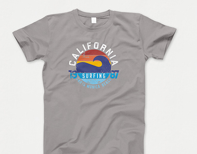 California, surfing, print, t-shirt, vintage