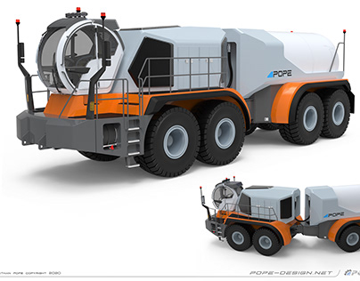 Hydrogen genset articulating truck concept