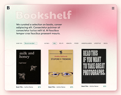 Digital Magazine Bookshelf — Ebook Store UI Design