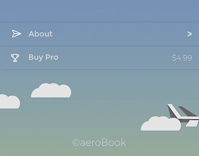 Settings page for a flight booking app. #07