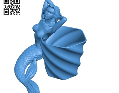 Mermaid Flower Pot B005238 file stl free download 3D Mo