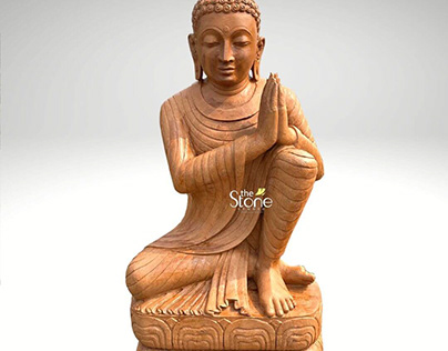 Stone Anjali Mudra Namaste Buddha Statue 6ft