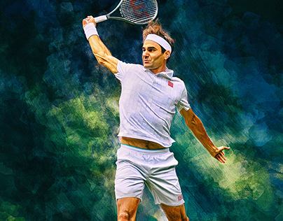 Roger Federer Wimbledon 2021 Digital poster Tennis gift