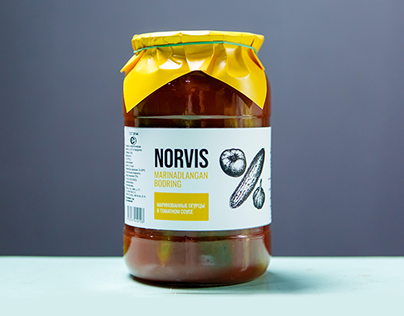 Norvis. Packaging design for pickled cucumbers