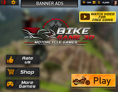 Bike Game 3D : Motorcycle Games UI Design.