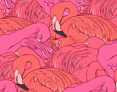 Flamingo Pattern by Hailey Patalano