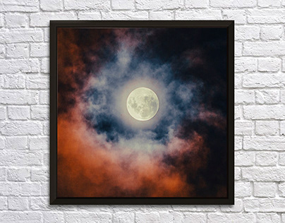 Full moon landscape prints