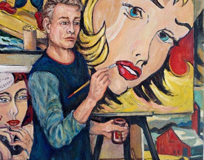 American painter Roy Lichtenstein 1923-1997. 102/76cm.