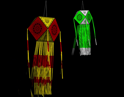 Vesak lanterns - 3D model & Animation
