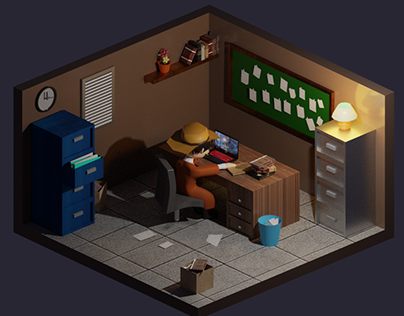 Mr. Detective in His Room
