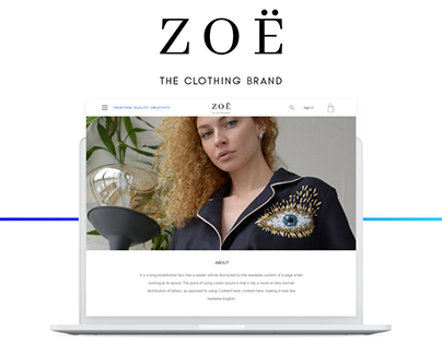 ZOE clothing brand website