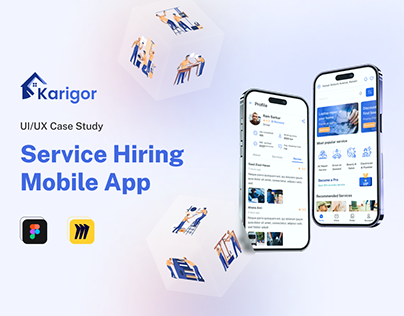Karigor - UI/UX Case Study (Service Hiring Mobile App)