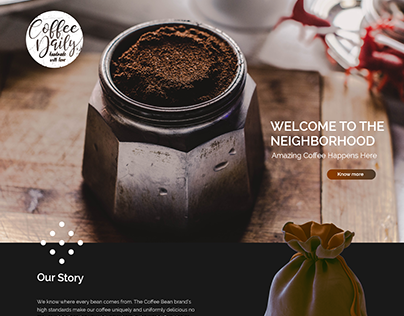 Coffee Daily, Coffee Shop Chain Website Design
