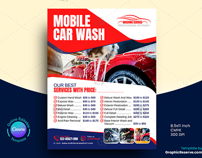 Mobile Car Wash Flyer (Canva Template)