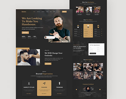 Barbershop Landing Page Design Template