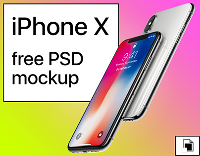 iPhone X free PSD mockup